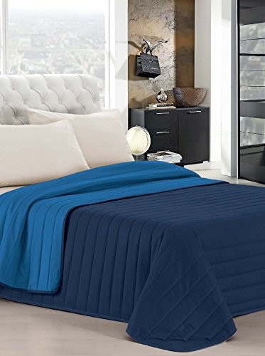 Elegant Italian Bed Linen koc dzienny lato, niebieski, 170 x 270 cm TR67_Royal/Blu Scuro-Singolo 170x270