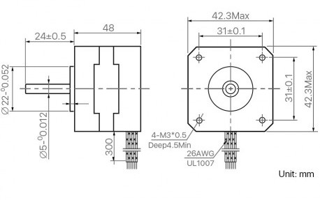 Silnik krokowy NEMA17 1,8A 1,8 ° 0,52Nm CNC Reprap 17HS8401