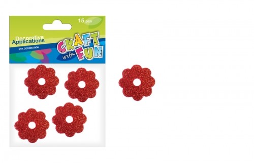 Craft with Fun Ozdoba dekoracyjna Pian Kwiat Brokat15szt Pbh20/16