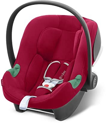Cybex Aton B2 i-Size Fotelik dla niemowląt, Od urodzenia do ok. 24 miesięcy, Maks. 13 kg, Z wkładką dla niemowląt, Kompatybilny z SensorSafe, Dynamic Red