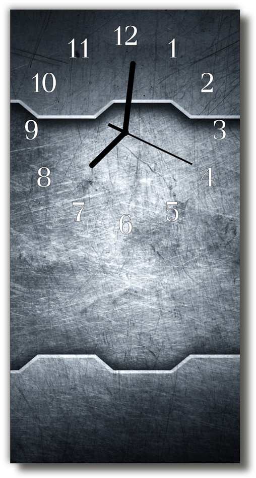 tulup pl Zegar Szklany Pionowy Metal metalowy srebrny 30x60cm