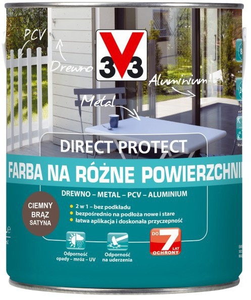 V33 Farba Direct Protect ciemnobrązowa 2 5 l 112684