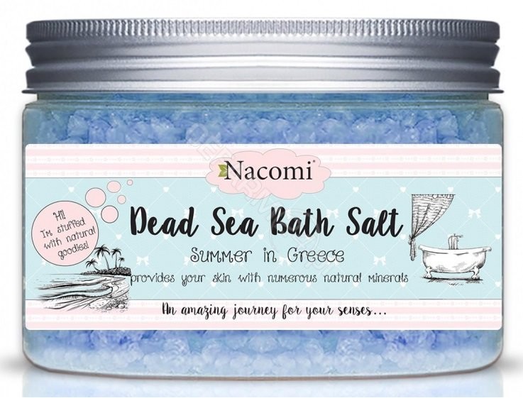 Nacomi Sól morska do kąpieli z olejem z pestek winogron - Natural Greek Dead Sea Salt Bath Sól morska do kąpieli z olejem z pestek winogron - Natural Greek Dead Sea Salt Bath