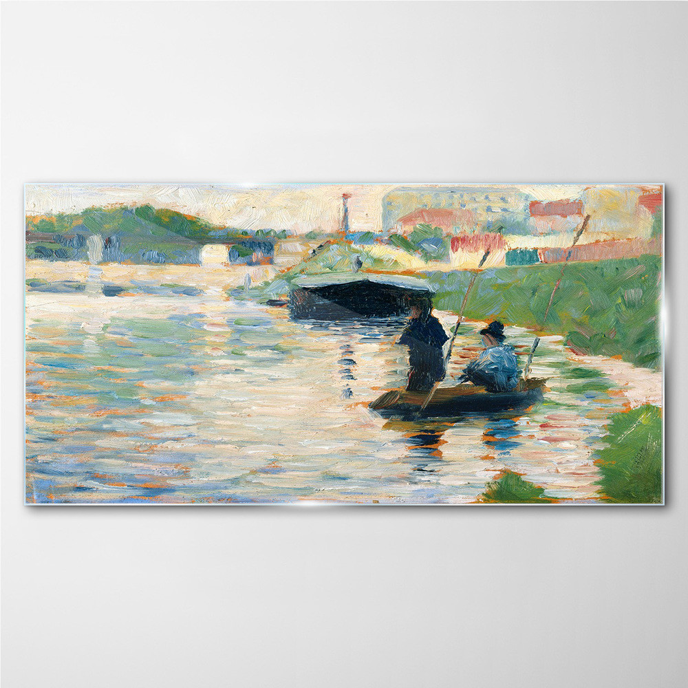 PL Coloray Obraz na Szkle Widok z Sekwany Seurat 100x50cm