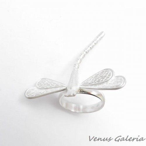 Skagen Pierścionek srebrny - Ważka W2 biała 194