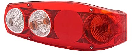 HELLA 2VP 341 419-121 Lampa tylna zespolona - Caraluna II - Halogen - 12V - okrągły - Zabudowa - Kolor szkła reflektora: czerwony - z prawej 2VP 341 419-121
