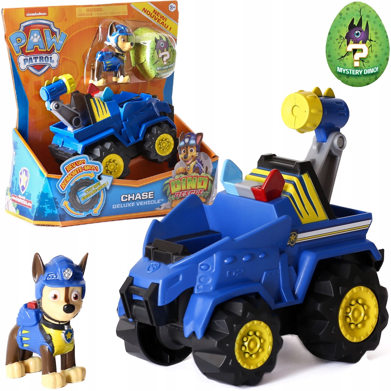 PSI PATROL Dinozaury Pojazd + Figurka Chase + Dino