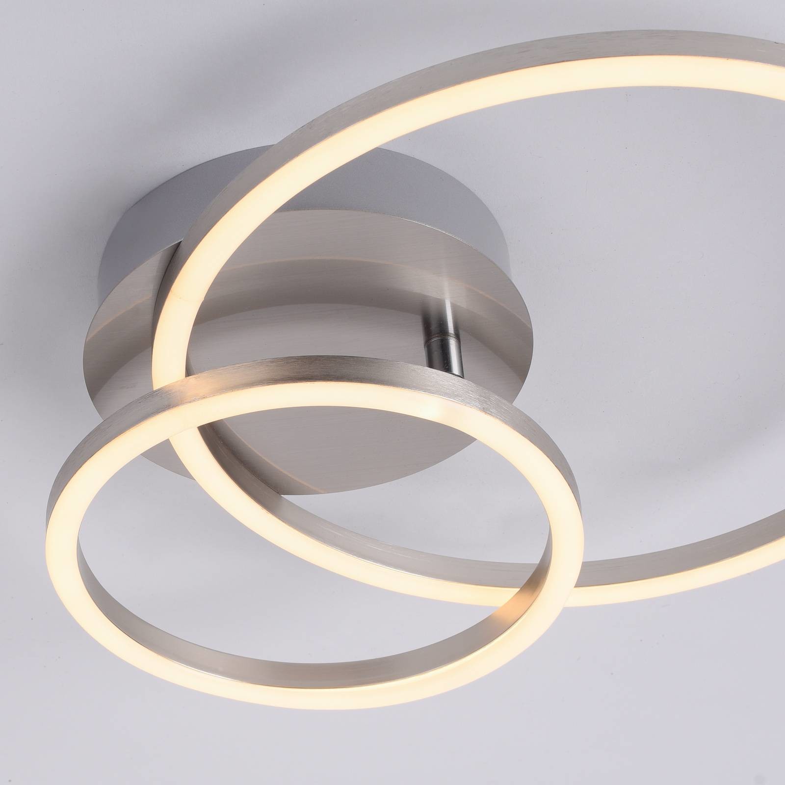 Leuchten Direkt Lampa sufitowa LED Ivanka, dwa okręgi