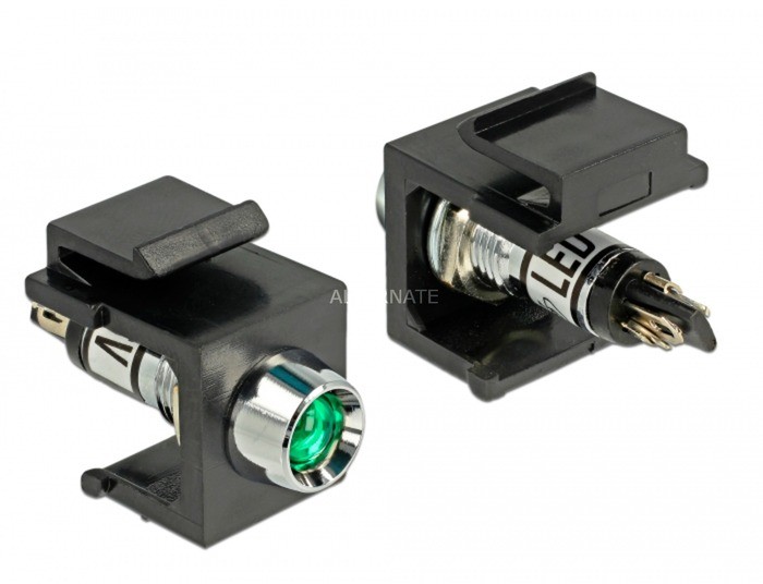 Delock 86456 wtyczka Keystone LED Czarny, Zielony, Stal nierdzewna, Keystone module