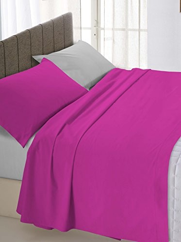 Italian Bed Linen Bielizna  łóżko podwójne łóżko 250 x 300 cm, 250 x 300 cm CL-NC105_Fuxia/Grigio-2 Piaz 250x300