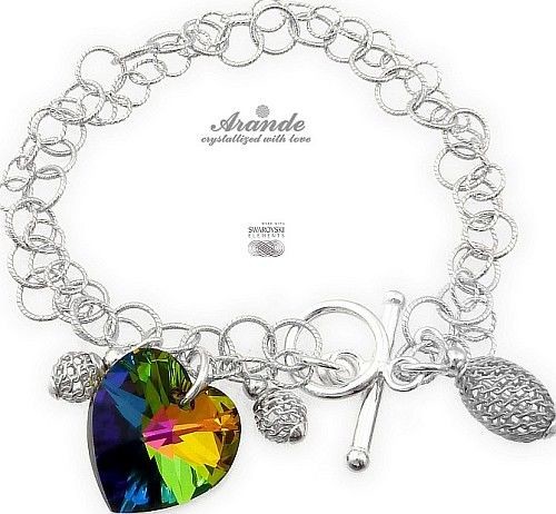 Swarovski Arande Ozdobna Bransoletka Vitrail Serce Srebro 2851451570