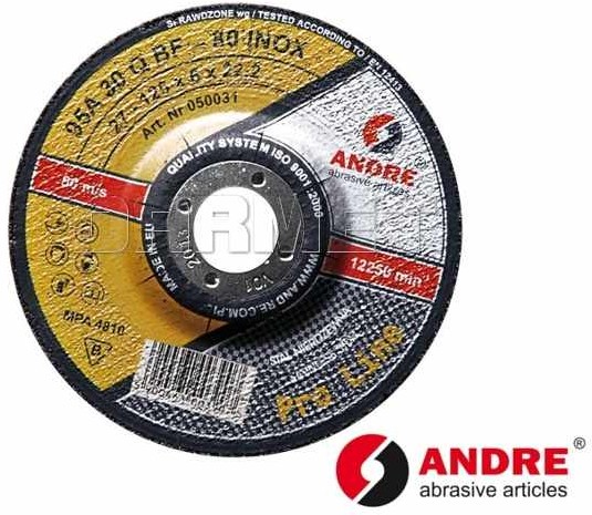 Andre Ściernica z obniżonym środkiem do szlifowania PRO-LINE, wersja EXTRA, typ 27 - 230MM x 6MM x 22,2MM 95A 24T - (050134) 050134
