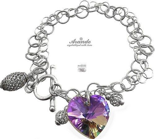 Swarovski Arande ozdobna bransoletka VITRAIL SERCE SREBRO 700140