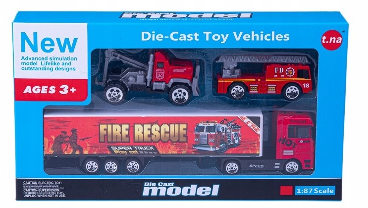 Zestaw 3 Aut Die Cast Fire Straż Wozy Strażackie