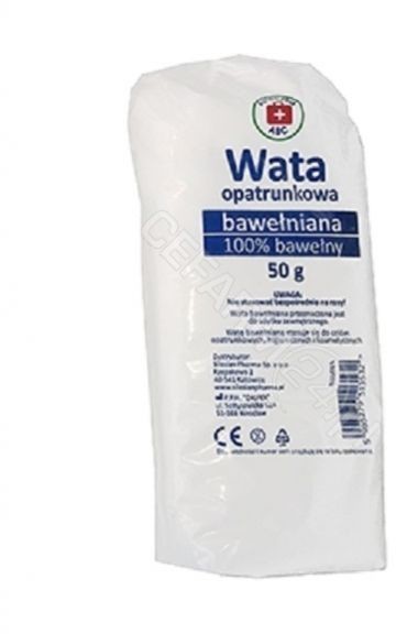 WATA SILESIAN PHARMA SP ZOO opatrunkowa bawełniana 100% 50 g Apteczka ABC