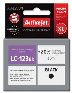 ActiveJet TuszTusz AB-123BN zamiennik zamiennik do drukarki Brother LC123BK czarny AB-123BN