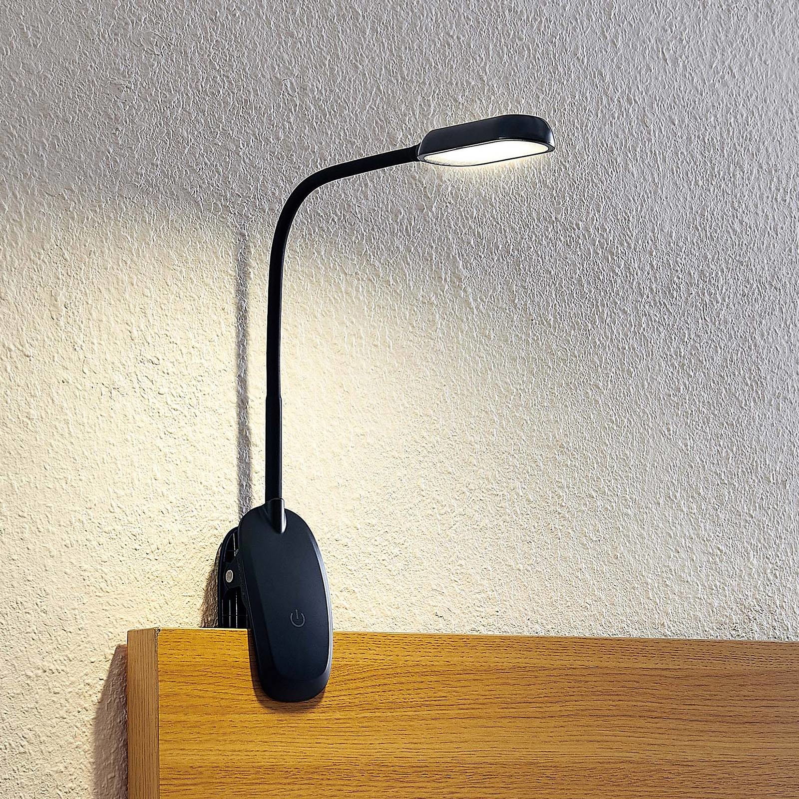 PRIOS Prios Najari lampa z klipsem LED, czarna