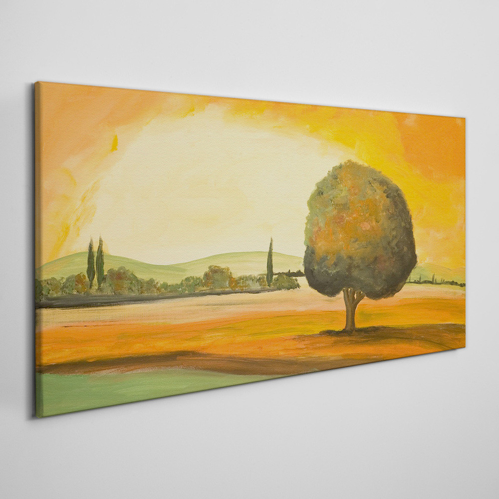 PL Coloray Obraz na Płótnie Malarstwo krajobraz drzewo 140x70cm