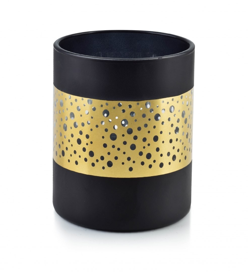 Lumarko Lumarko Świecznik Śr.10xh:12,5cm Rita Black HTID1094 Mondex