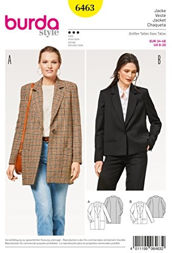 Burda burda 6463 szerokość wykrój kurtka i Blazer (kobiet, rozm. 34$264 46) Level 3 średnia B6463