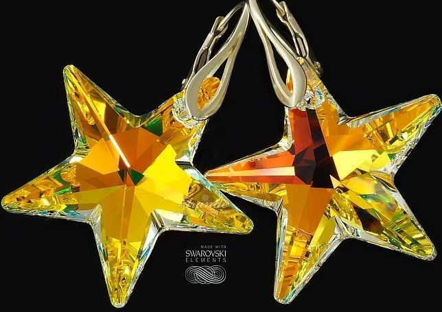 Swarovski przepiękne kolczyki AURORA STAR SREBRO