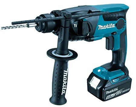 Makita DHR165RTJ wiertarka udarowa, akumulatorowa, system mocowania SDS-PLUS, 18 V/5,0 Ah, 2 akumulatory i ładowarka w walizce MAKPAC, 1 sztuka, niebieski