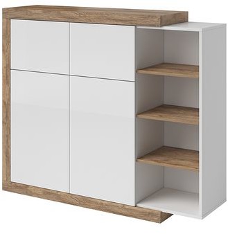Helvetia Wysoka Komoda SINTRA 45 Dąb Samdal + Biały 24BSKS45