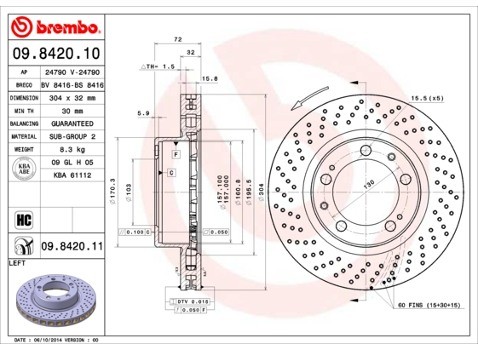 BREMBO Tarcza hamulcowa 09.8420.11