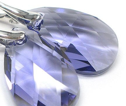 Swarovski kolczyki SREBRO TANZANIT OKAZJA