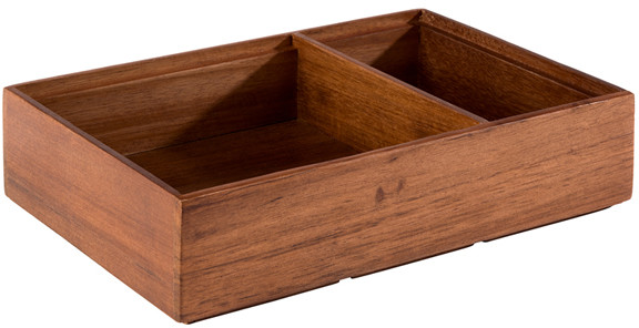 APS Pudełko stołowe drewniane, dwie komory, 225x150x55 mm | APS, Woody 11651