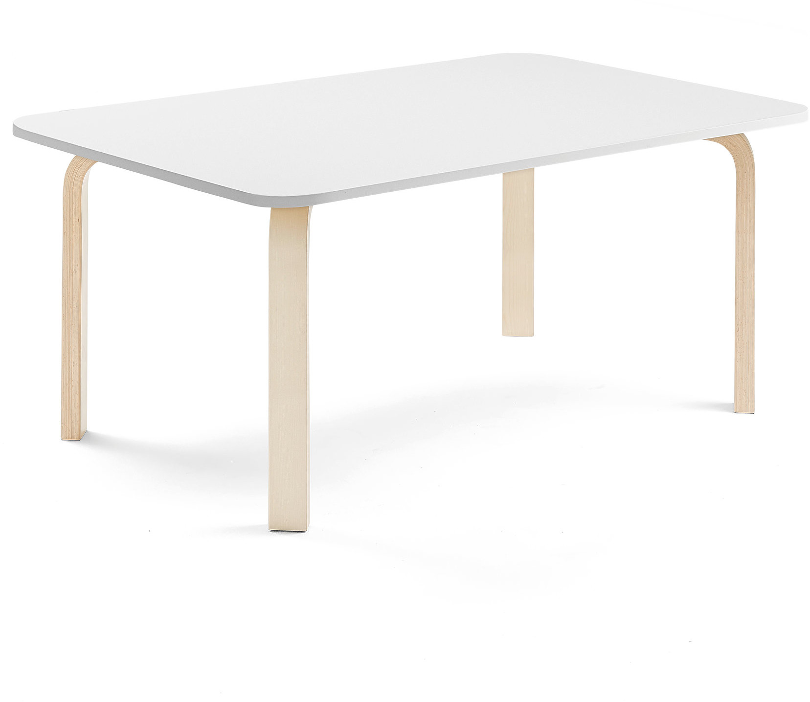 AJ Produkty Stół ELTON, 1200x800x530 mm, biały laminat, brzoza