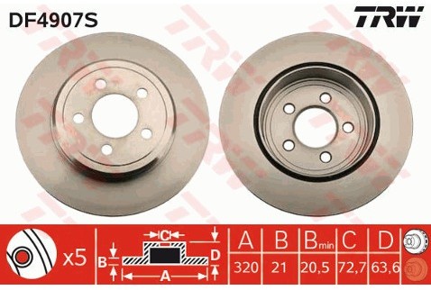 TRW Tarcza hamulcowa DF4907S