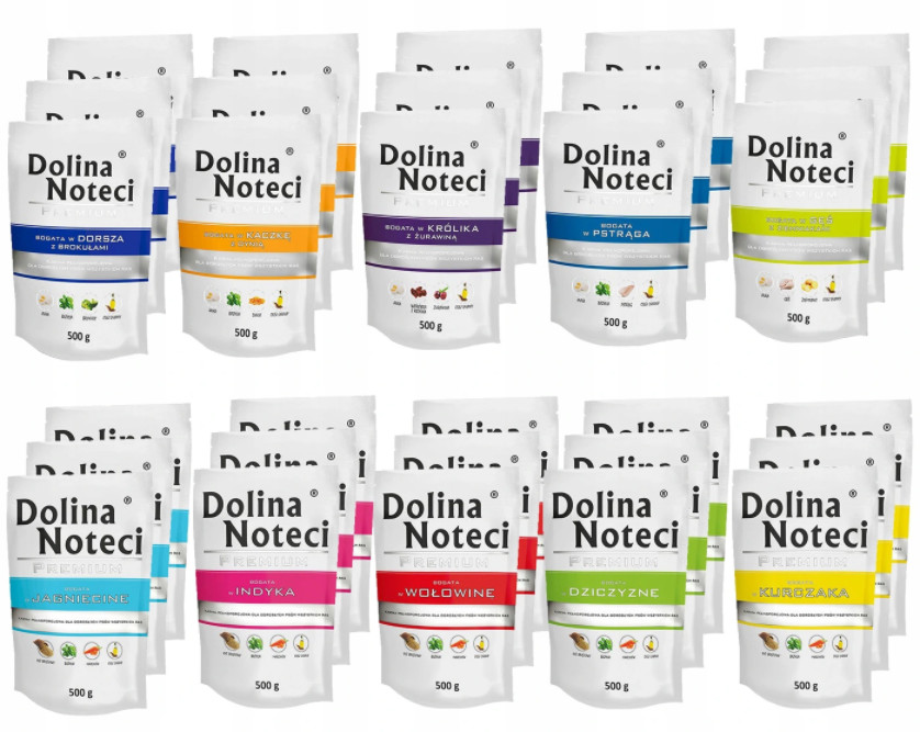 Dolina Noteci Premium Saszetki MIX SMAKÓW Zestaw 30 x 500g  od 95zł +DO 3% ZWROTU W PROGRAMIE LOJALNOŚCIOWYM ZEST-DNP-STAN-500-30