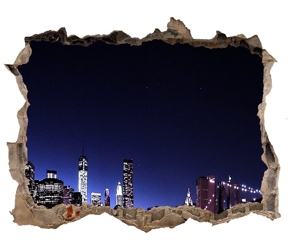 Wallmuralia.pl Fototapeta dziura na ścianę 3d Most Brookliński