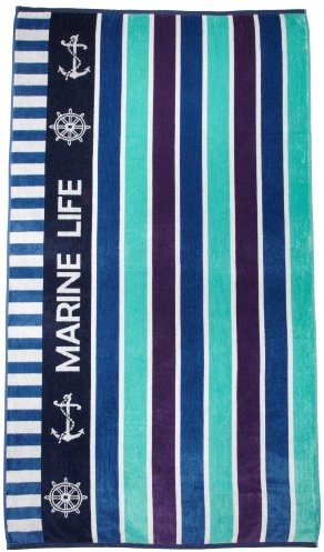 Northpoint North Point Newport Oversized Double Jacquard Plush Velour Beach Towel 70624