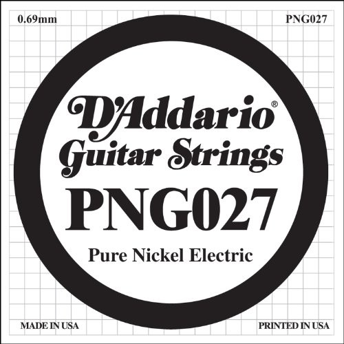 DAddario PNG027 pojedyncza struna do gitary elektrycznej, czysty nikiel.027 PNG027