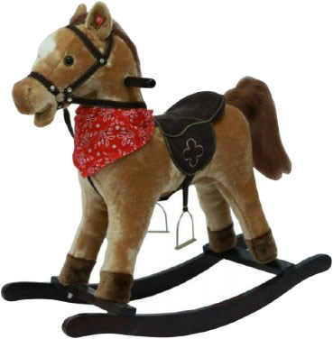Teddies Konik bujany na baterie z dźwiękiem i ruchem pluszowy brązowy
