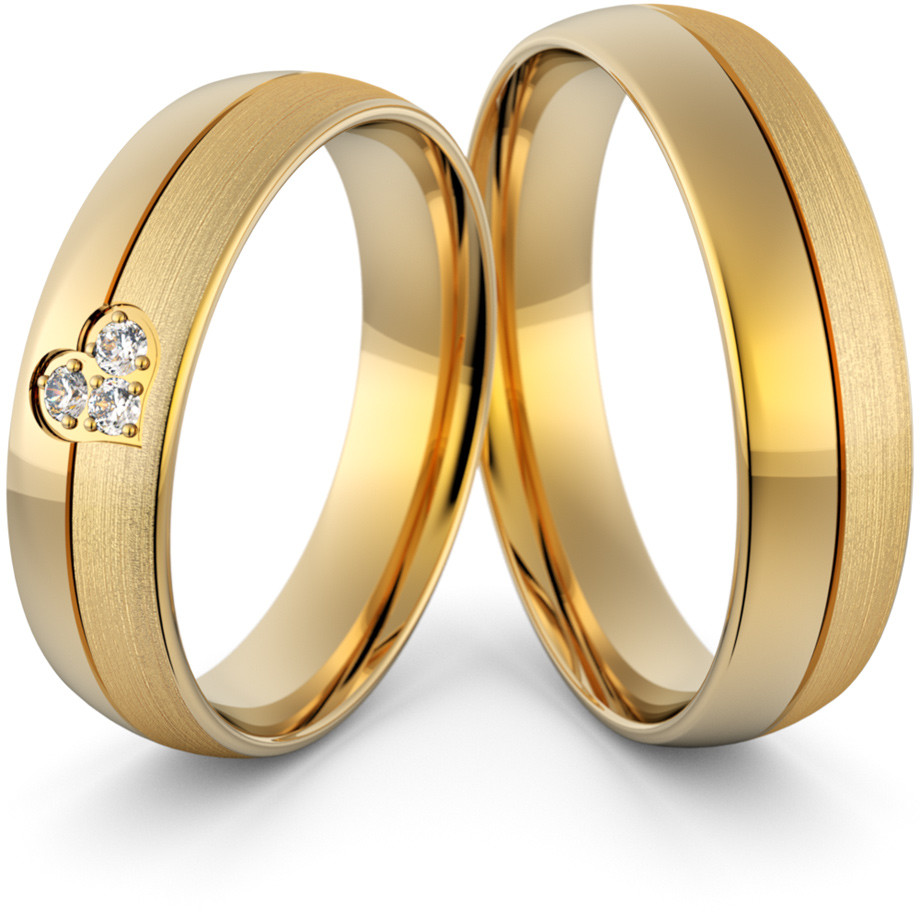 Eminence Obrączki ślubne z sercem i brylantami - Au-1042 Au-1042