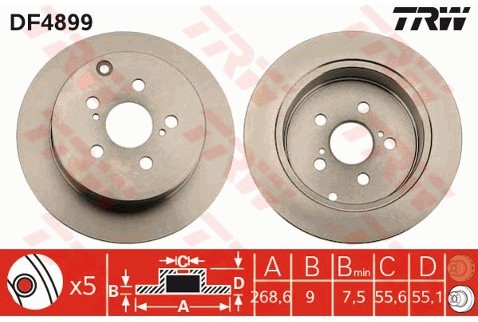 TRW Tarcza hamulcowa DF4899