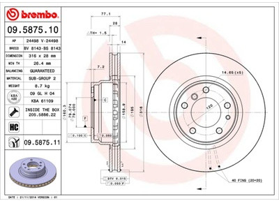 BREMBO 09.5875.11 09.5875.11