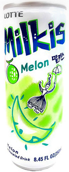 Lotte Milkis, mleczny napój gazowany o smaku melona z witaminami 250ml - LOTTE 1364-uniw