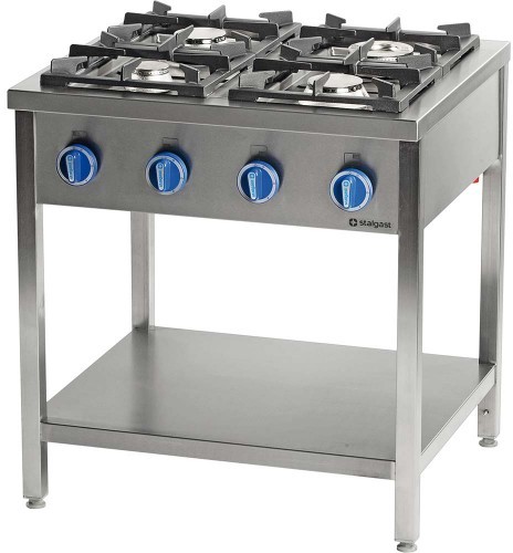Stalgast Kuchnia gazowa wolnostojąca 900 - 4 palnikowa z półką 36kw - g20 (gz50)