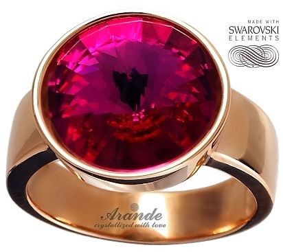 Swarovski Arande pierścionek FUCHSIA RÓŻOWE ZŁOTO SREBRO 4316709904