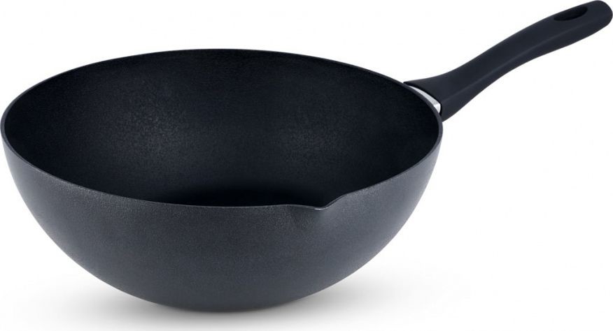 NoName Patelnia patelnia wok z wylewką 30 cm aluminium czarna twm_592449