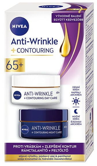 Nivea Zestaw upominkowy do poprawy konturów skóry dojrzałej 65+ Anti Wrinkle