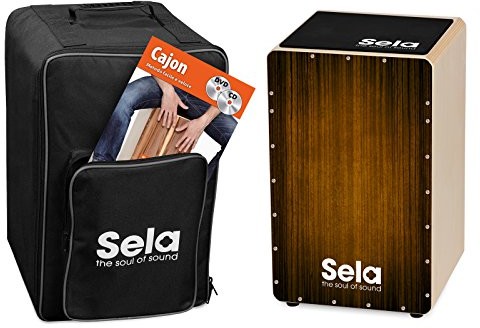 Sela SE 141 IT Varios Brown Cajon Bundle zestaw z plecakiem, podkładką do siedzenia, włoską uczelnię dla początkujących, CD i DVD SE 141 IT