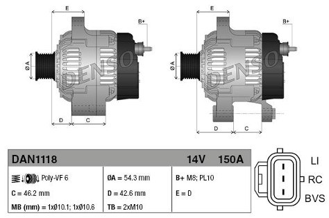 DENSO Alternator DAN1118