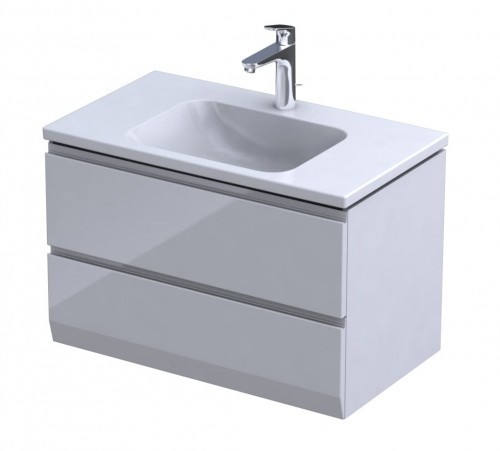 Oristo Szafka wisząca BRYLANT UNI 80 cm z umywalką CERA BIAŁY POŁYSK OR36-SD2S-80-1-V3 + UME-CE-80-91