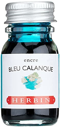 Herbin Herbin 11514T  10 ml butelka atramentu do piór wiecznych i długopisów (produkt bez opakowania  cel zero odpadów), kolor niebieski (Blue Creek 11514T