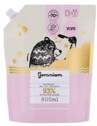 YOPE żel pod prysznic Geranium 800ml refill